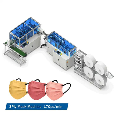 Tốc độ tối đa 170 Cái / phút Máy phẫu thuật mặt nạ y tế dùng một lần Tốc độ cao