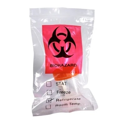 3/4 lớp Clear LDPE Y tế có thể khử trùng túi Biohazard để lấy mẫu
