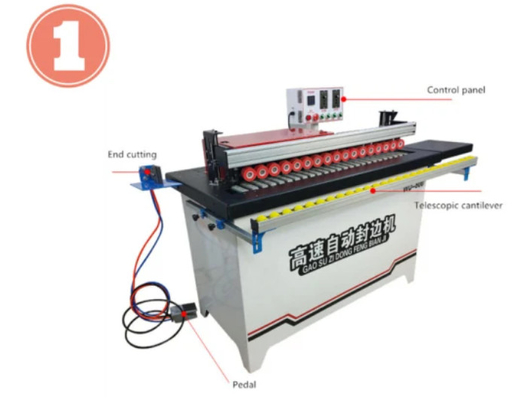 Máy dán cạnh bán tự động Máy cắt dán cắt đệm Đệm cắt bằng khí nén