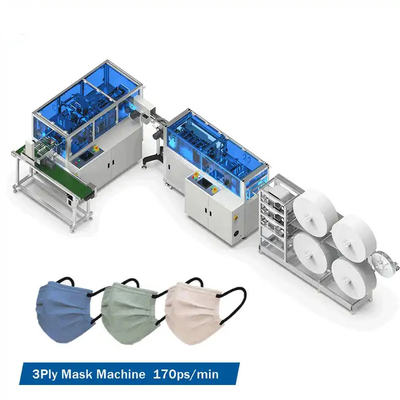 Máy làm mặt nạ dùng một lần tự động Tốc độ tối đa 170 / phút