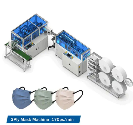 Thiết bị sản xuất mặt nạ y tế tự động tốc độ cao 170 chiếc / phút