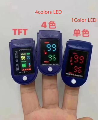 An toàn 58 * 32 * 33,2mm Máy đo nồng độ oxy xung 1060hPa với Màn hình nhịp tim OLED màu kép
