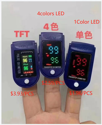 An toàn 58 * 32 * 33,2mm Máy đo nồng độ oxy xung 1060hPa với Màn hình nhịp tim OLED màu kép