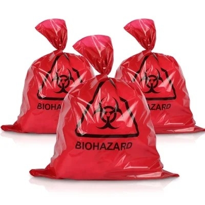 Túi xử lý chất thải nguy hiểm sinh học y tế LDPE / HDPE màu đỏ