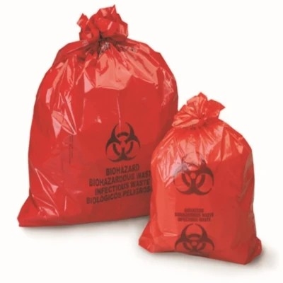 Túi xử lý chất thải nguy hiểm sinh học y tế LDPE / HDPE màu đỏ