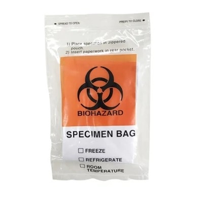 3/4 lớp Clear LDPE Y tế có thể khử trùng túi Biohazard để lấy mẫu